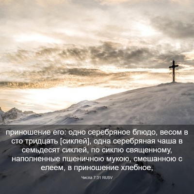 Picture 03 - Числа 7:31 RUSV - приношение его: одно - Bible Verse Picture