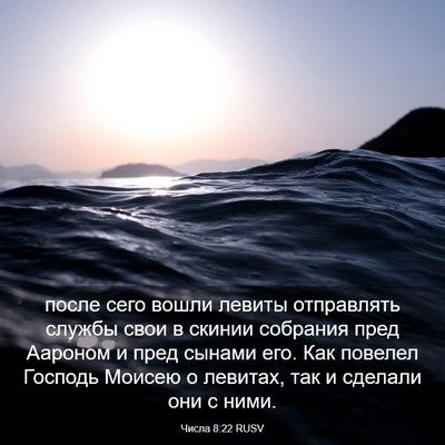 Picture 03 - Числа 8:22 RUSV - после сего вошли левиты - Bible Verse Picture