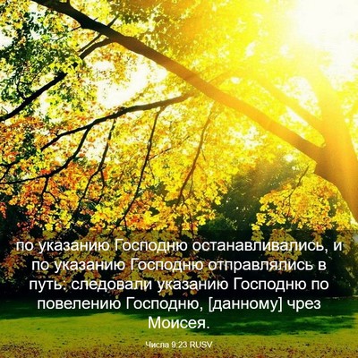 Picture 03 - Числа 9:23 RUSV - по указанию Господню - Bible Verse Picture