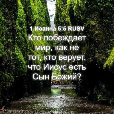 Picture 04 - 1 Иоанна 5:5 RUSV - Кто побеждает мир, как не - Bible Verse Picture