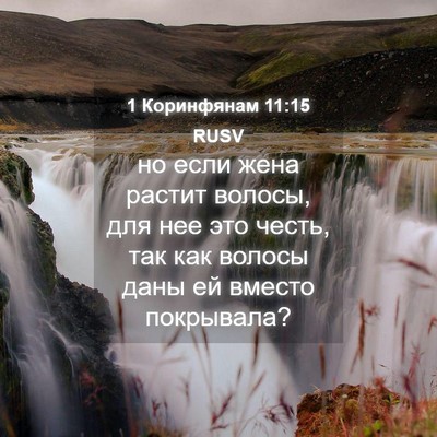 Picture 04 - 1 Коринфянам 11:15 RUSV - но если жена растит волосы, - Bible Verse Picture