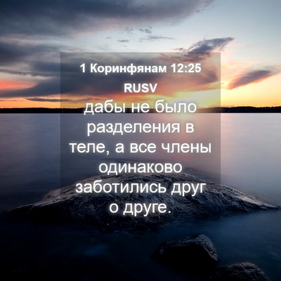 Picture 04 - 1 Коринфянам 12:25 RUSV - дабы не было разделения в - Bible Verse Picture