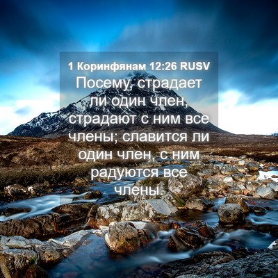 Picture 04 - 1 Коринфянам 12:26 RUSV - Посему, страдает ли один - Bible Verse Picture