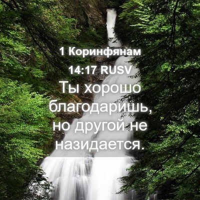 Picture 04 - 1 Коринфянам 14:17 RUSV - Ты хорошо благодаришь, но - Bible Verse Picture