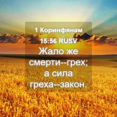 Picture 04 - 1 Коринфянам 15:56 RUSV - Жало же смерти--грех; а сила - Bible Verse Picture