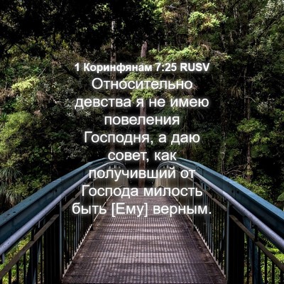 Picture 04 - 1 Коринфянам 7:25 RUSV - Относительно девства я не - Bible Verse Picture
