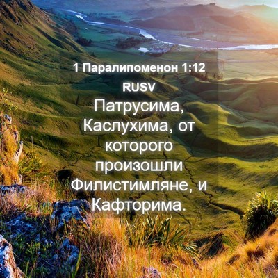 Picture 04 - 1 Паралипоменон 1:12 RUSV - Патрусима, Каслухима, от - Bible Verse Picture