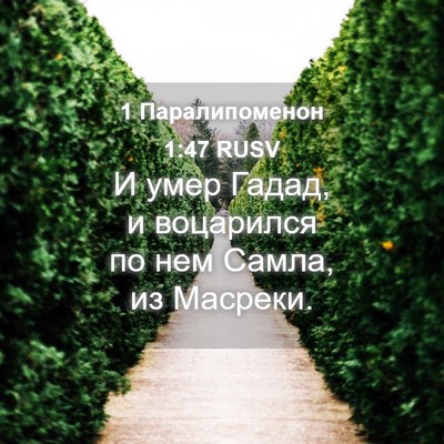 Picture 04 - 1 Паралипоменон 1:47 RUSV - И умер Гадад, и воцарился - Bible Verse Picture