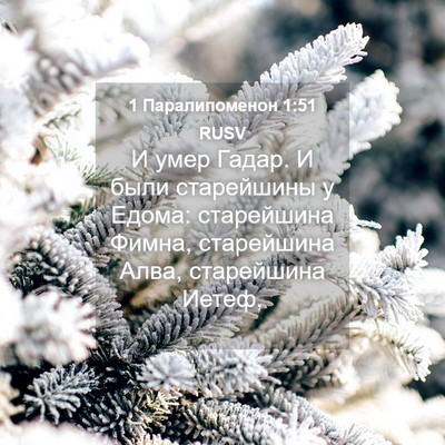 Picture 04 - 1 Паралипоменон 1:51 RUSV - И умер Гадар. И были - Bible Verse Picture