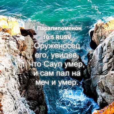 Picture 04 - 1 Паралипоменон 10:5 RUSV - Оруженосец его, увидев, что - Bible Verse Picture