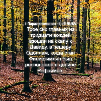 Picture 04 - 1 Паралипоменон 11:15 RUSV - Трое сих главных из - Bible Verse Picture