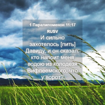 Picture 04 - 1 Паралипоменон 11:17 RUSV - И сильно захотелось [пить] - Bible Verse Picture