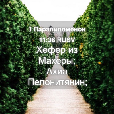 Picture 04 - 1 Паралипоменон 11:36 RUSV - Хефер из Махеры; Ахиа - Bible Verse Picture