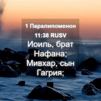 Picture 04 - 1 Паралипоменон 11:38 RUSV - Иоиль, брат Нафана; Мивхар, - Bible Verse Picture
