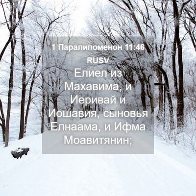 Picture 04 - 1 Паралипоменон 11:46 RUSV - Елиел из Махавима, и - Bible Verse Picture