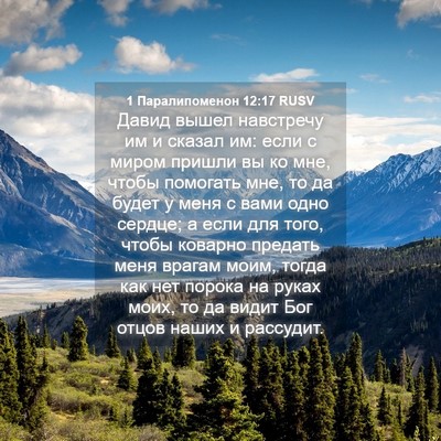 Picture 04 - 1 Паралипоменон 12:17 RUSV - Давид вышел навстречу им и - Bible Verse Picture