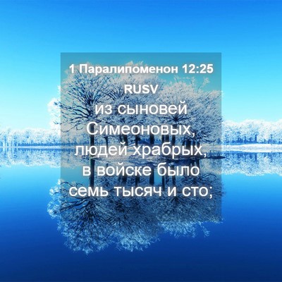 Picture 04 - 1 Паралипоменон 12:25 RUSV - из сыновей Симеоновых, - Bible Verse Picture