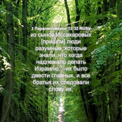 Picture 04 - 1 Паралипоменон 12:32 RUSV - из сынов Иссахаровых - Bible Verse Picture