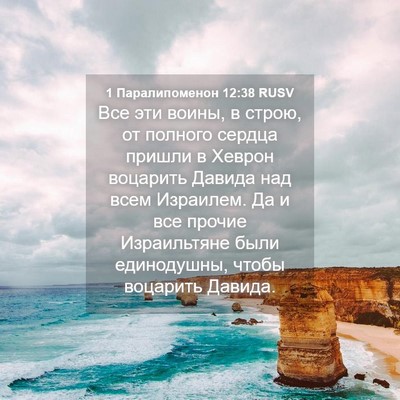 Picture 04 - 1 Паралипоменон 12:38 RUSV - Все эти воины, в строю, от - Bible Verse Picture