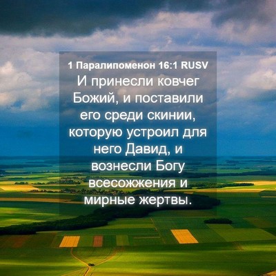 Picture 04 - 1 Паралипоменон 16:1 RUSV - И принесли ковчег Божий, и - Bible Verse Picture