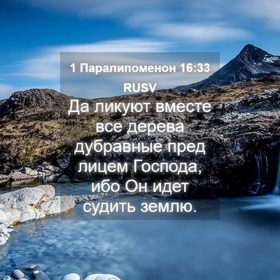Picture 04 - 1 Паралипоменон 16:33 RUSV - Да ликуют вместе все - Bible Verse Picture