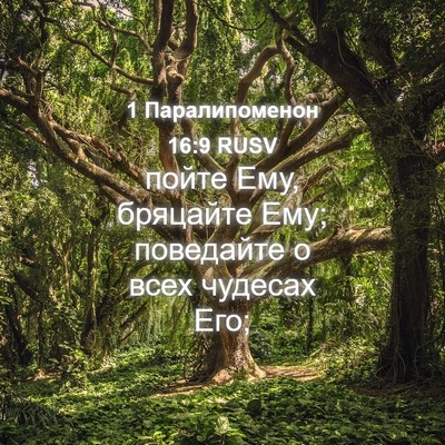 Picture 04 - 1 Паралипоменон 16:9 RUSV - пойте Ему, бряцайте Ему; - Bible Verse Picture