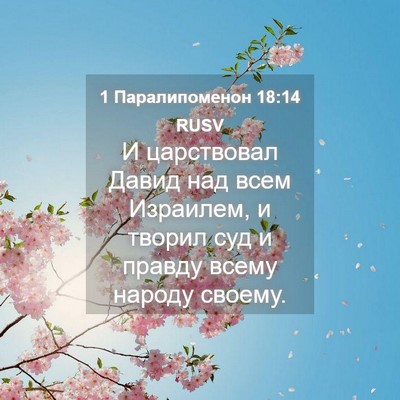 Picture 04 - 1 Паралипоменон 18:14 RUSV - И царствовал Давид над - Bible Verse Picture