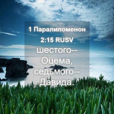 Picture 04 - 1 Паралипоменон 2:15 RUSV - шестого--Оцема, - Bible Verse Picture