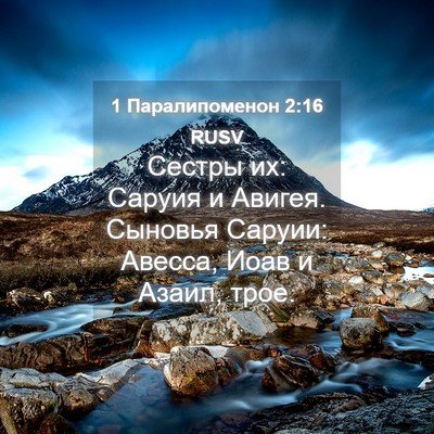 Picture 04 - 1 Паралипоменон 2:16 RUSV - Сестры их: Саруия и Авигея. - Bible Verse Picture