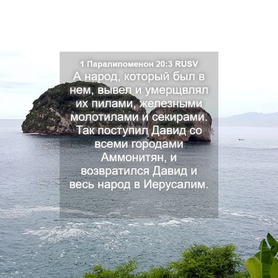 Picture 04 - 1 Паралипоменон 20:3 RUSV - А народ, который был в нем, - Bible Verse Picture