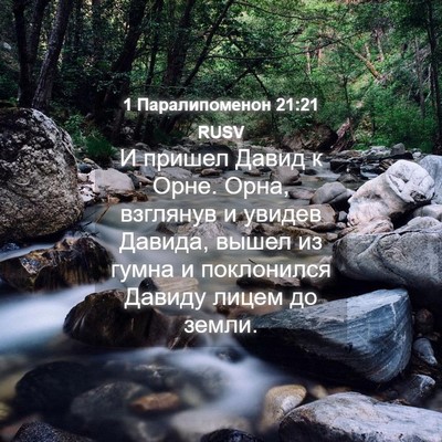 Picture 04 - 1 Паралипоменон 21:21 RUSV - И пришел Давид к Орне. Орна, - Bible Verse Picture