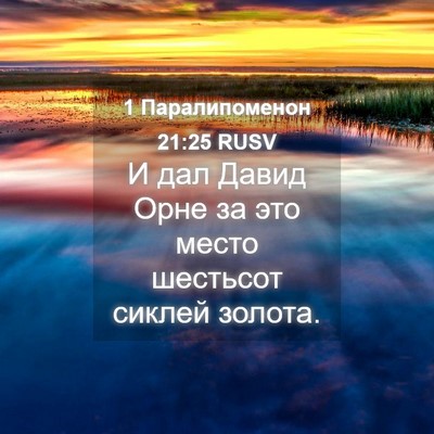 Picture 04 - 1 Паралипоменон 21:25 RUSV - И дал Давид Орне за это - Bible Verse Picture