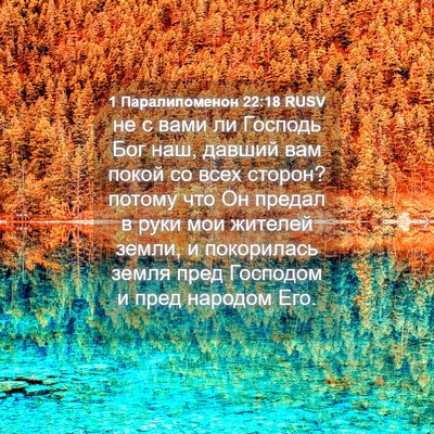 Picture 04 - 1 Паралипоменон 22:18 RUSV - не с вами ли Господь Бог - Bible Verse Picture