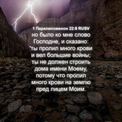 Picture 04 - 1 Паралипоменон 22:8 RUSV - но было ко мне слово - Bible Verse Picture