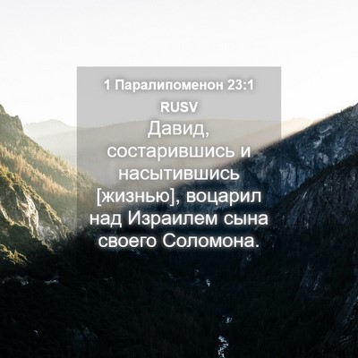 Picture 04 - 1 Паралипоменон 23:1 RUSV - Давид, состарившись и - Bible Verse Picture