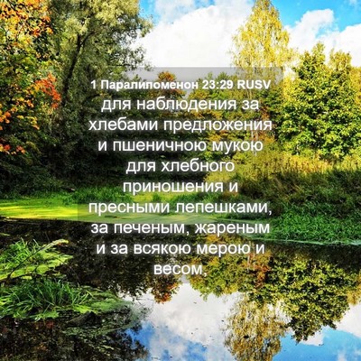 Picture 04 - 1 Паралипоменон 23:29 RUSV - для наблюдения за хлебами - Bible Verse Picture