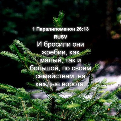 Picture 04 - 1 Паралипоменон 26:13 RUSV - И бросили они жребии, как - Bible Verse Picture