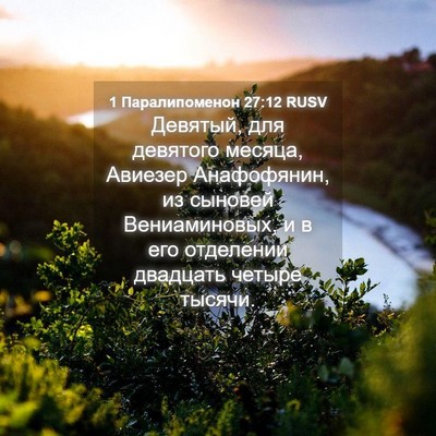 Picture 04 - 1 Паралипоменон 27:12 RUSV - Девятый, для девятого - Bible Verse Picture