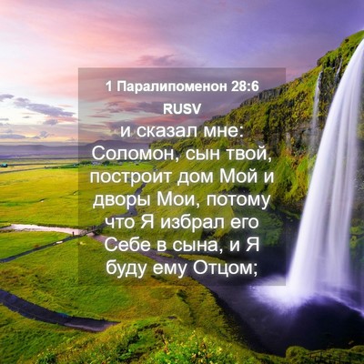 Picture 04 - 1 Паралипоменон 28:6 RUSV - и сказал мне: Соломон, сын - Bible Verse Picture
