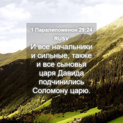Picture 04 - 1 Паралипоменон 29:24 RUSV - И все начальники и сильные, - Bible Verse Picture