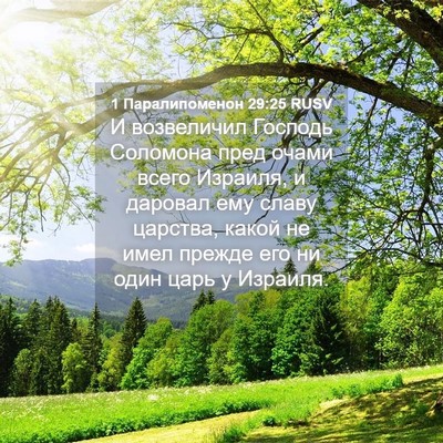 Picture 04 - 1 Паралипоменон 29:25 RUSV - И возвеличил Господь - Bible Verse Picture
