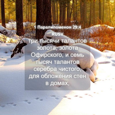 Picture 04 - 1 Паралипоменон 29:4 RUSV - три тысячи талантов - Bible Verse Picture