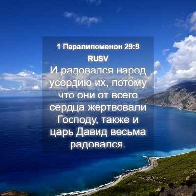 Picture 04 - 1 Паралипоменон 29:9 RUSV - И радовался народ усердию - Bible Verse Picture