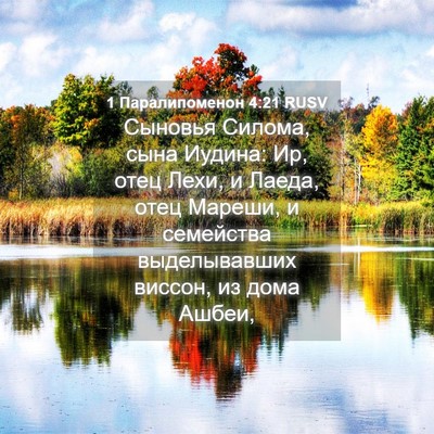 Picture 04 - 1 Паралипоменон 4:21 RUSV - Сыновья Силома, сына - Bible Verse Picture