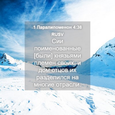 Picture 04 - 1 Паралипоменон 4:38 RUSV - Сии поименованные [были] - Bible Verse Picture