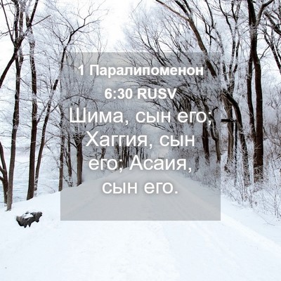 Picture 04 - 1 Паралипоменон 6:30 RUSV - Шима, сын его; Хаггия, сын - Bible Verse Picture