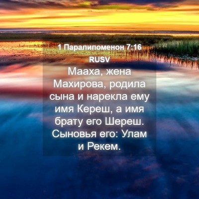 Picture 04 - 1 Паралипоменон 7:16 RUSV - Мааха, жена Махирова, - Bible Verse Picture