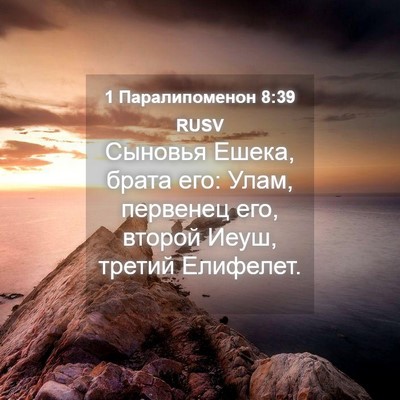 Picture 04 - 1 Паралипоменон 8:39 RUSV - Сыновья Ешека, брата его: - Bible Verse Picture