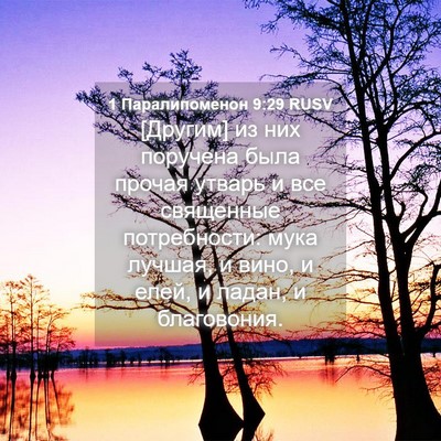 Picture 04 - 1 Паралипоменон 9:29 RUSV - [Другим] из них поручена - Bible Verse Picture