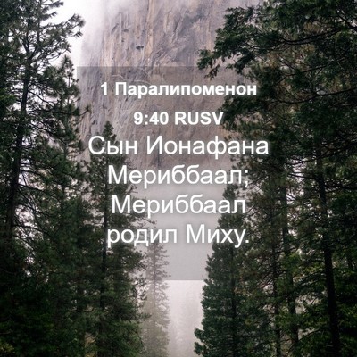 Picture 04 - 1 Паралипоменон 9:40 RUSV - Сын Ионафана Мериббаал; - Bible Verse Picture